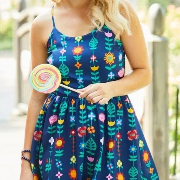 Disney Parks It's a Small World Dress Tank Colorful Mary Blair Blue Sz XL - Picture 2 of 11